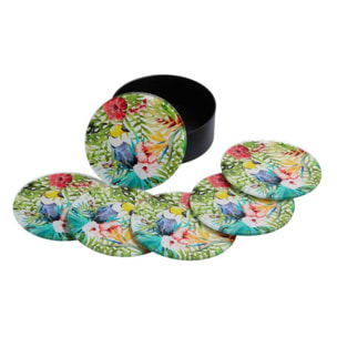 Sottobicchiere in vetro set da 6 pezzi tucano tondo cmø10