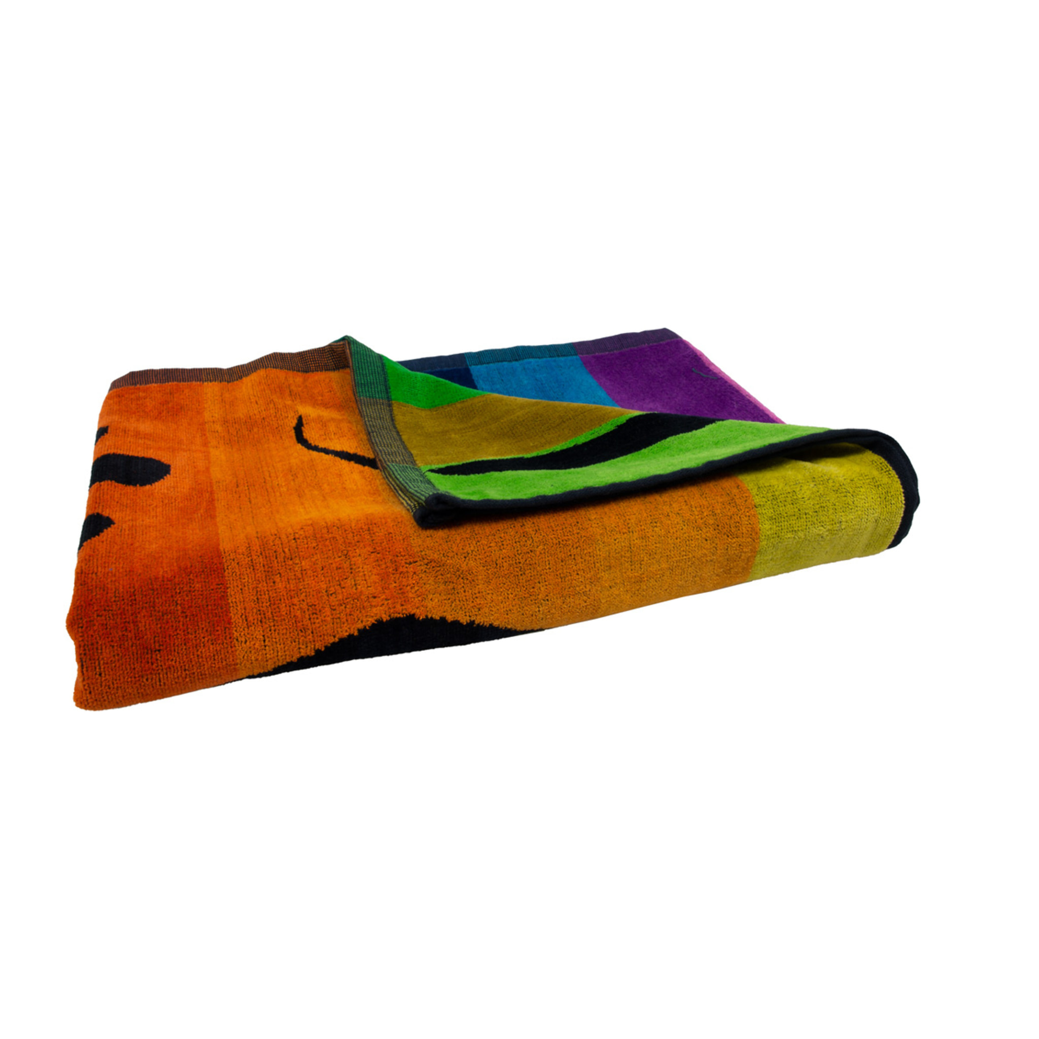 Telo Mare Spugna Jacquard Spiaggia Disegno Geko Stripe