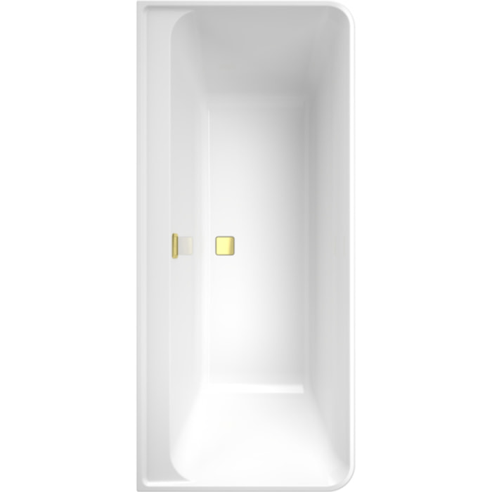 Baignoire droite murale 180 x 80 Collaro vidage gold