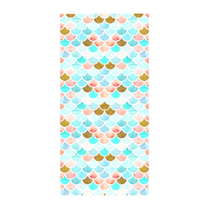 Toalla anti-arena 200x160 cms 205 GSM. Diseño de escamas multicolor.
