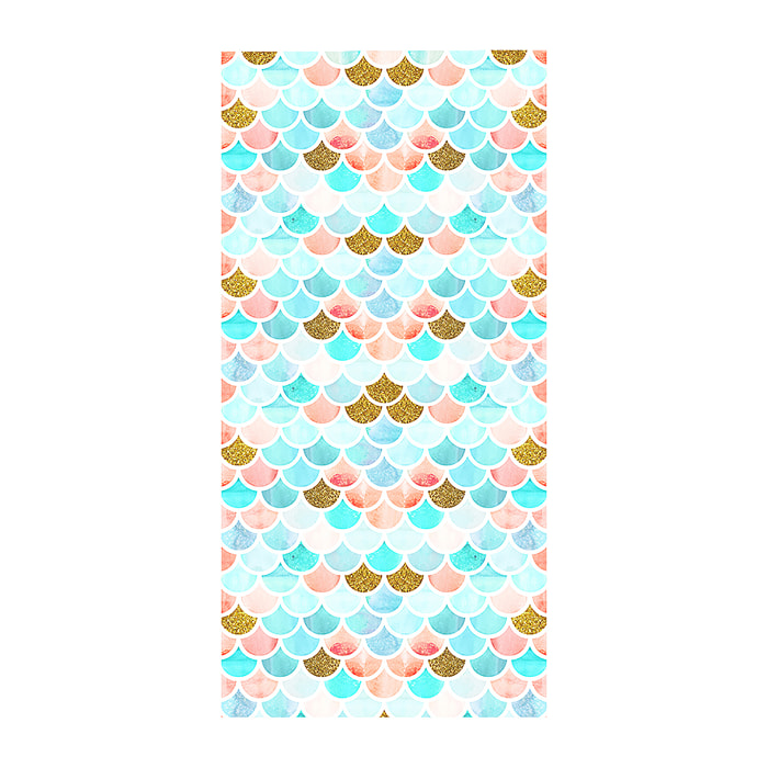 Toalla anti-arena 200x160 cms 205 GSM. Diseño de escamas multicolor.