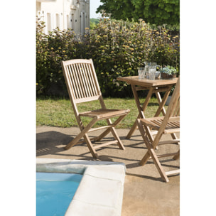 HARRIS - Ensemble de 2 chaises de jardin Lombock en bois Teck