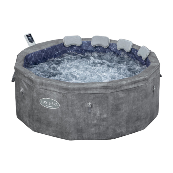 Bestway Spa semi rigide rond Lay-Z-Spa Carrara Smart AirJet Thermacore avec WiFi 4-6 personnes