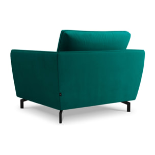 Fauteuil xl "Podium" en velours pétrole