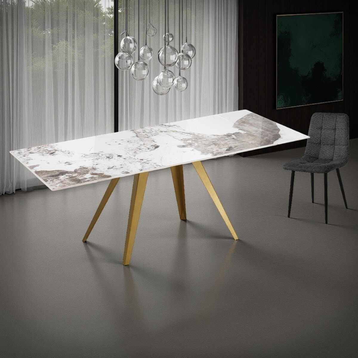 TOMASUCCI Tavolo allungabile EKA GOLD - ONICE MARBLE