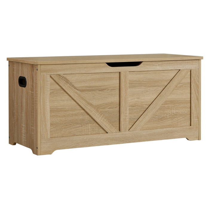 Panca contenitore rustica in legno di rovere Sonoma
