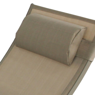 VERGARA Transat ajustable et empilable avec pieds en acier capuccino