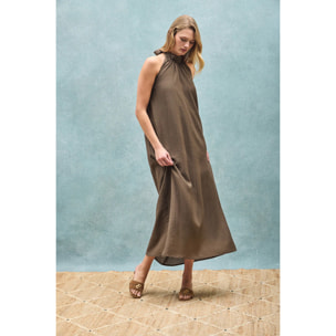 Vestido Valay color moca con detalles Polo Club