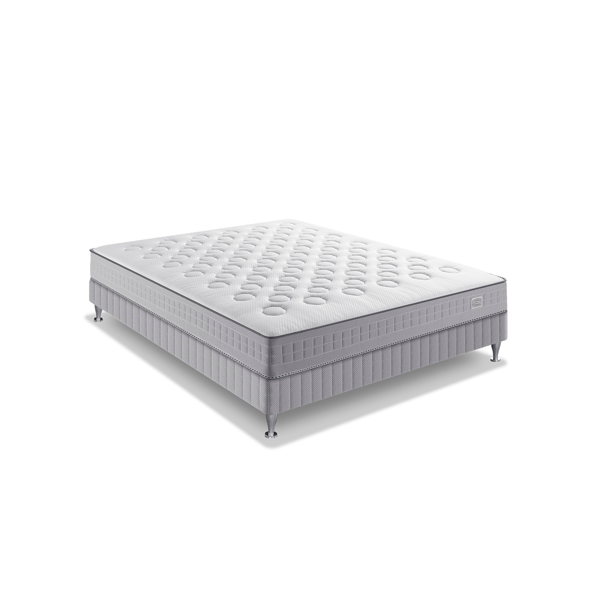 Ensemble INITIAL matelas H23 ressort ensachés, ferme, sommier