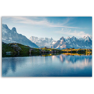 Tableau panorama montagnes enneigées Toile imprimée
