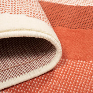 Tapis motif géométrique ovale dégradé, style rétro 70's