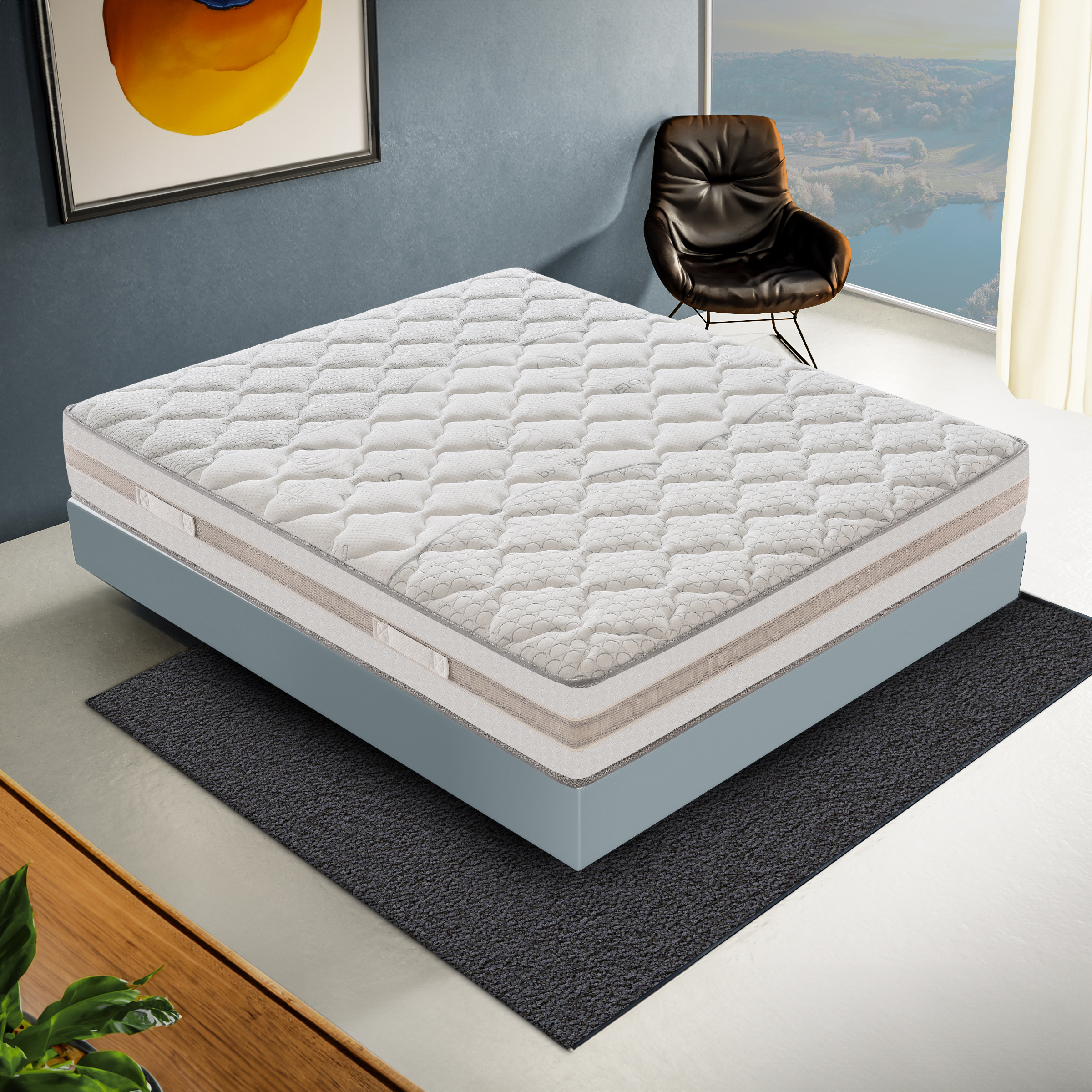 Materasso 100x200 800 molle insacchettate e Memory Foam - Alto 25 cm - 5 cm Memory Foam