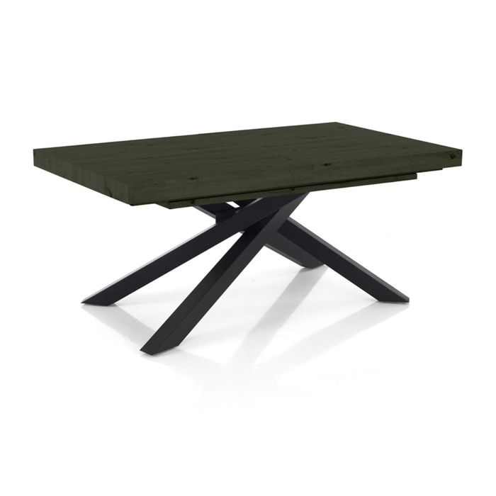 Table à manger extensible Tomasucci HELT 130, en MDF finition bois gris, 90 × 130 × 77 cm