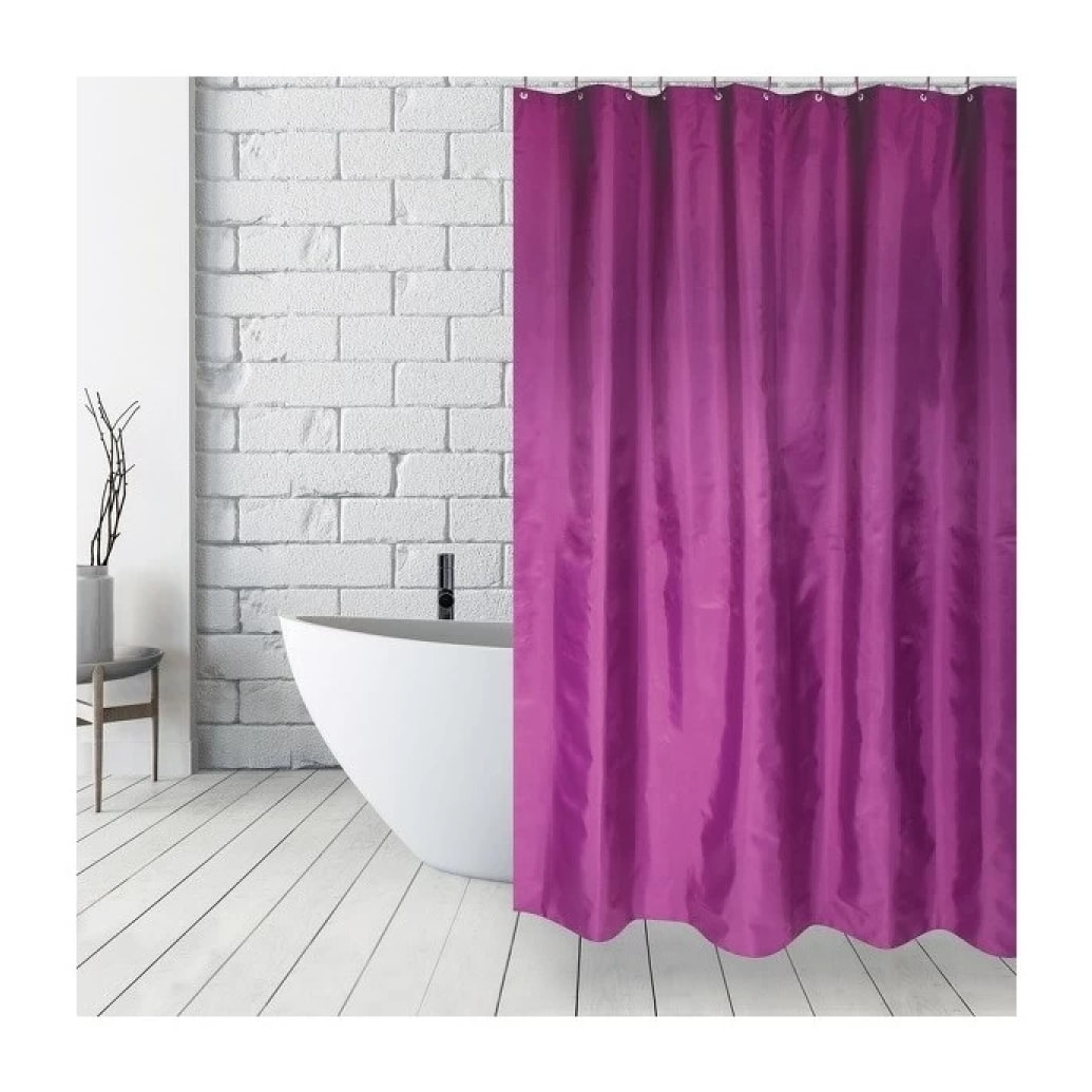 Rideau de douche Polyester 180x200cm Violet - Anneaux inclus MSV