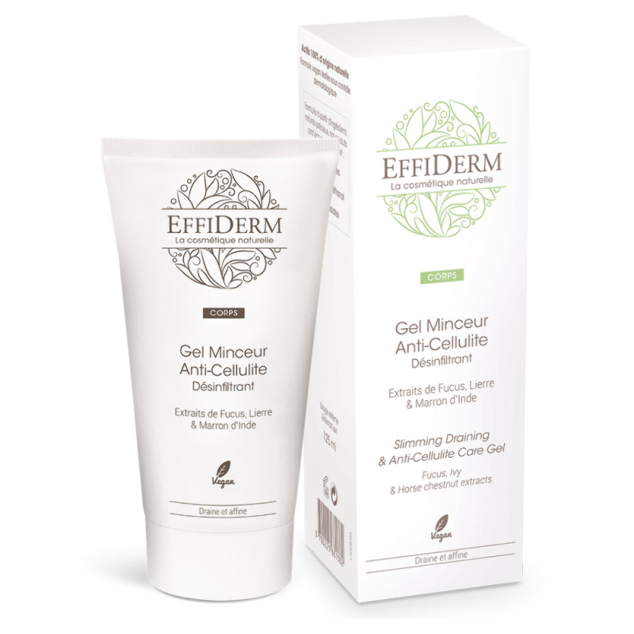 EFFIDERM - Routine Minceur Corps - Gel Minceur Anti-Cellulite Désinfiltrant + Gel Amincissant Chauffant Spécial Zones Rebelles- Aide à éliminer la graisse localisée et à affiner la silhouette