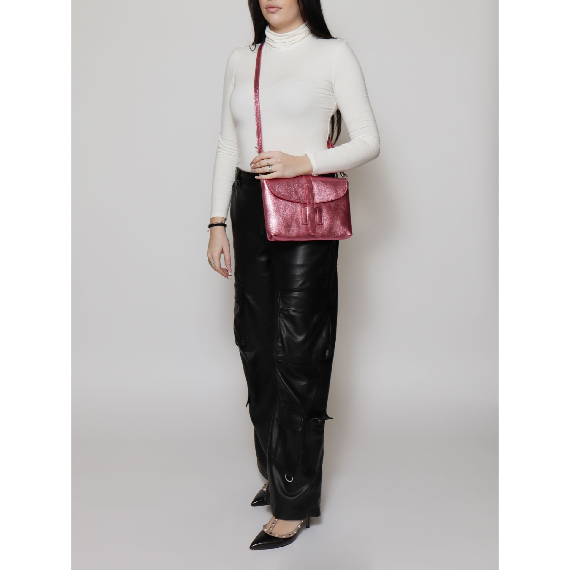Borsa a mano da donna - Modello False - Vera pelle - 26.0 x 19.0 x 3.0 cm