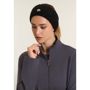 Fascia per capelli bouclé con logo dorato FY