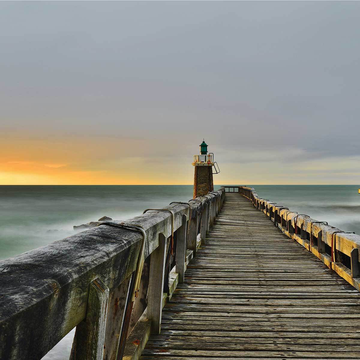Affiche photo capbreton glassy sous estacade Affiche sous cadre noir