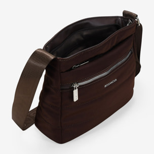 Bolso bandolera marrón con cremallera