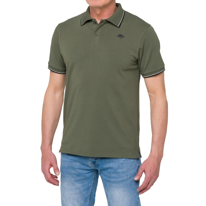 Polo con righine Hot Buttered Amak verde