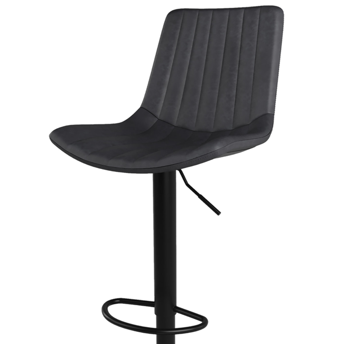 Lot de 2 chaises de bar réglables 62,5/83 cm gris foncé - Killi