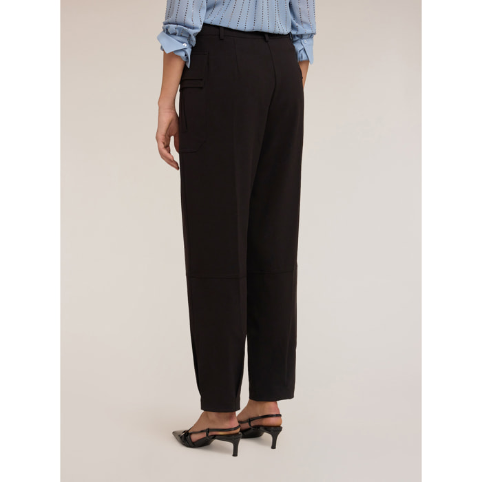 Motivi - Pantalones cargo de tejido fluido - Negro