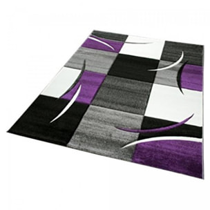 Tapis salon et chambre tissé motif damier TIHO
