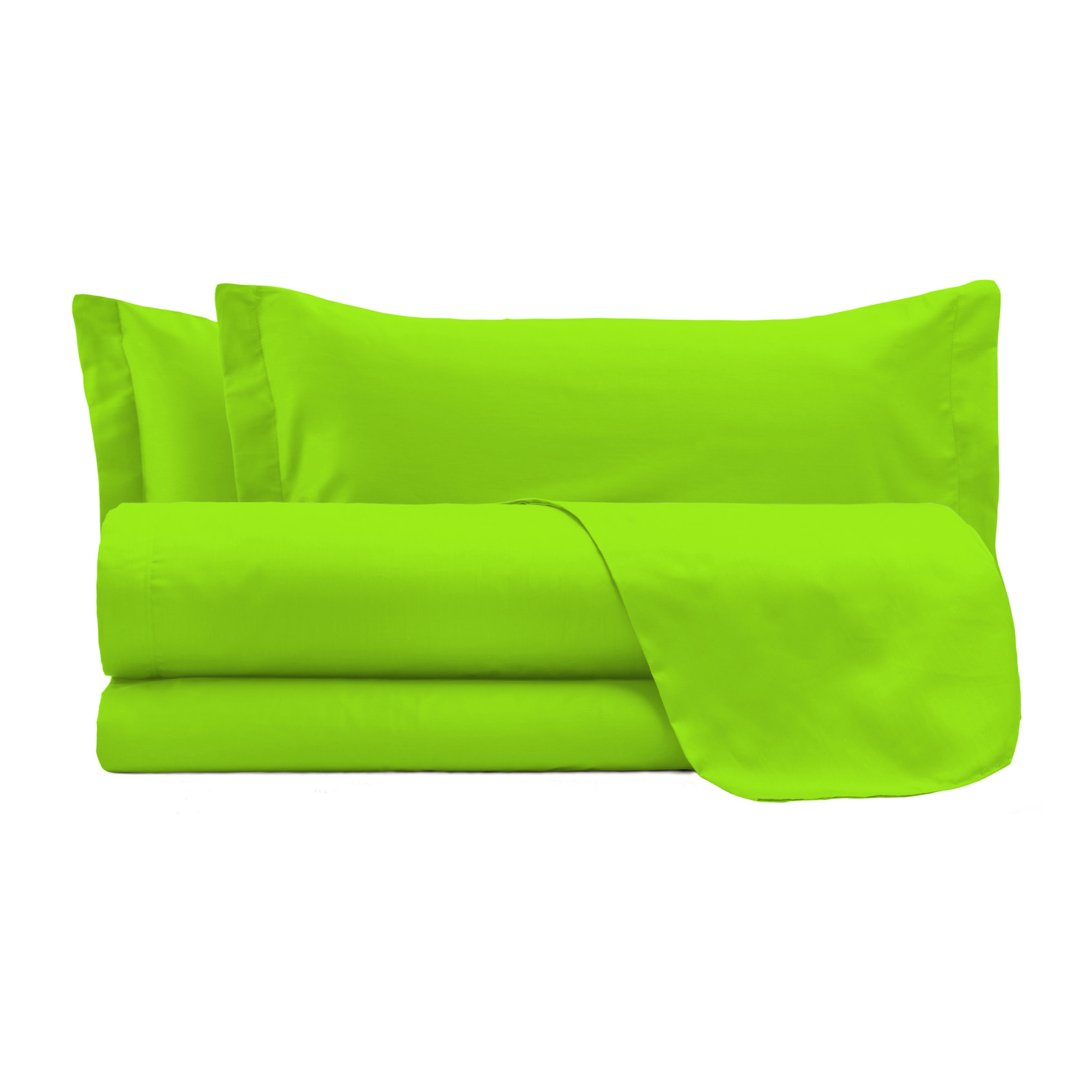 COMPLETO LETTO ELEGANT, 100% Microfibra, No Stiro - VERDE MELA