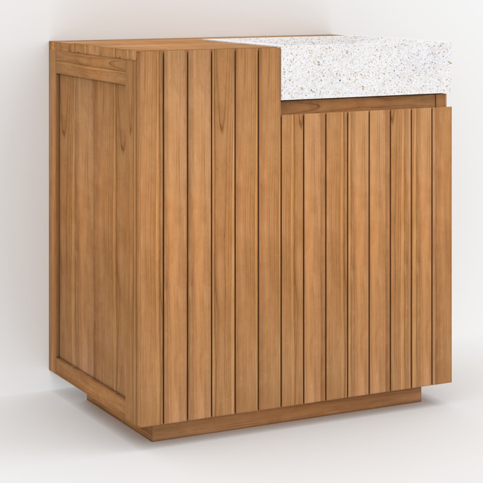 Meuble de salle de bain en bois avec vasque intégrée 80 cm - Noa