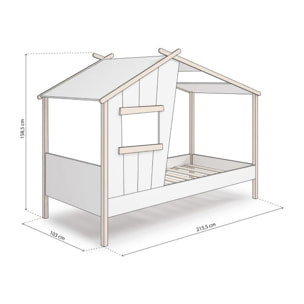 Cama cabaña Hutbed Blanco - Oak Soft