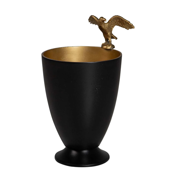 Champanera Aguila Aluminio Negro Dorado 20x22x34 Cm