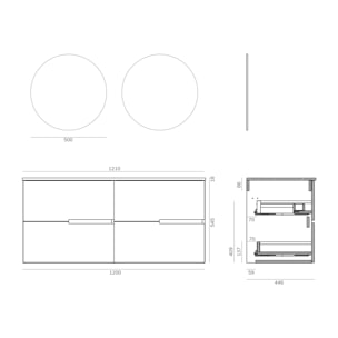 Ensemble de salle de bain MEMPHIS 4C, Alday, 120 cm, Teka