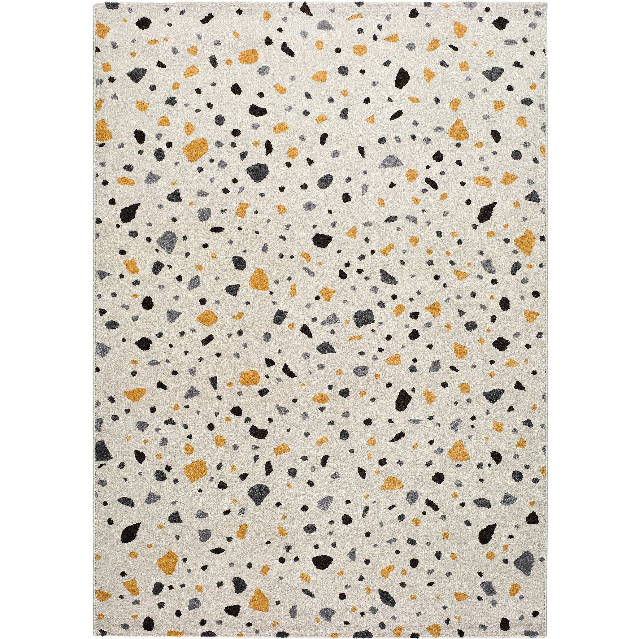 ADRA Alfombra inspiraciÃ³n terrazo en blanco, varias medidas disponibles