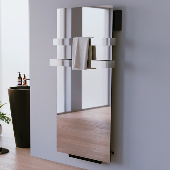 sèche-serviettes avec soufflerie sans fluide 1600W miroir