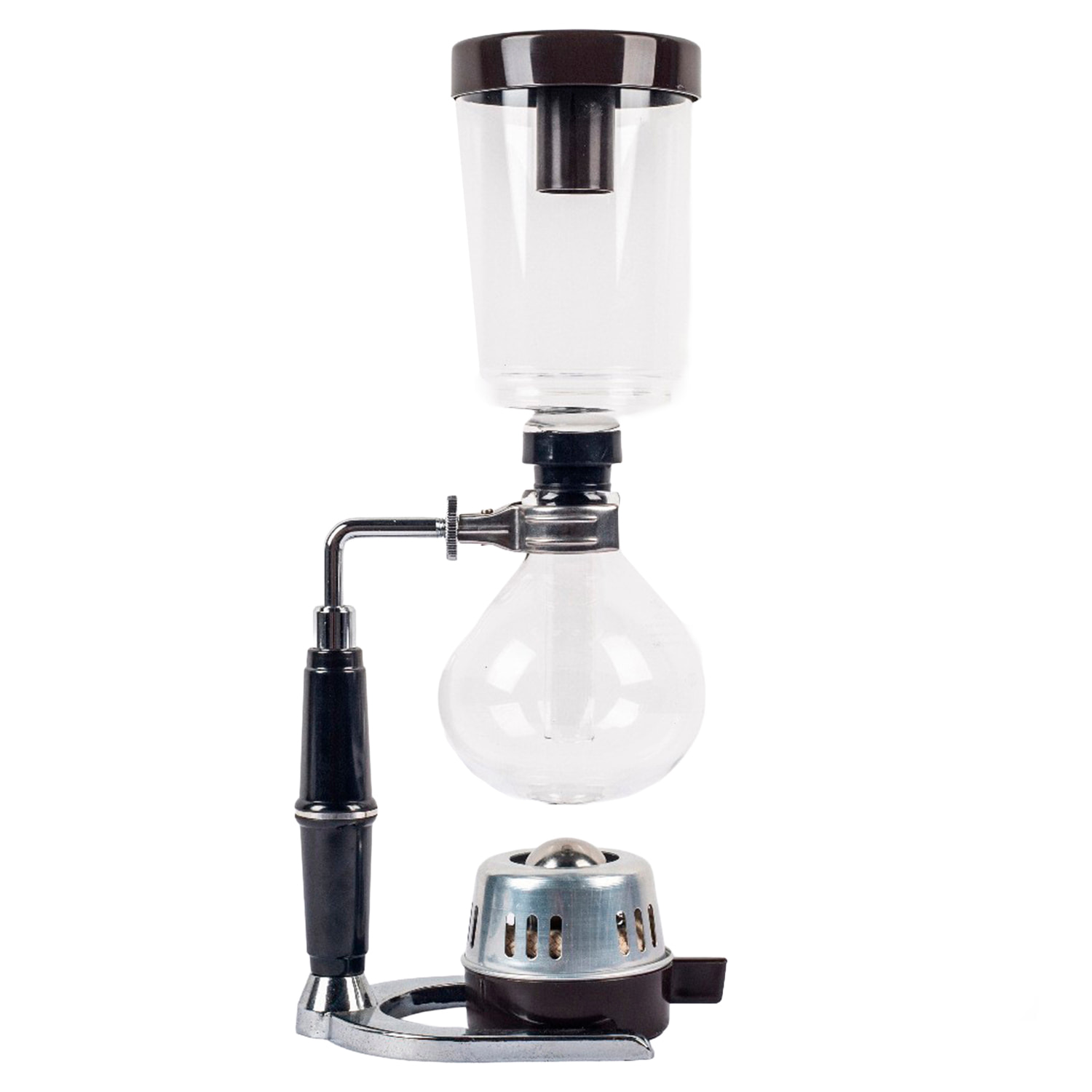 Cafetera de sifón de 360 ml, capacidad para 2-3 tazas, compatible con lámparas de alcohol, con medidor.