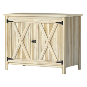 Armoire de jardin en bois 2 portes étagère 110 x 60 x 88 cm naturel