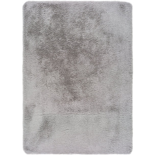 ALPACA Alfombra shaggy lisa en color plata, varias medidas disponibles