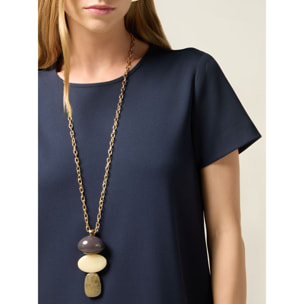 Oltre - Vestito regular in tessuto fluido - Blu