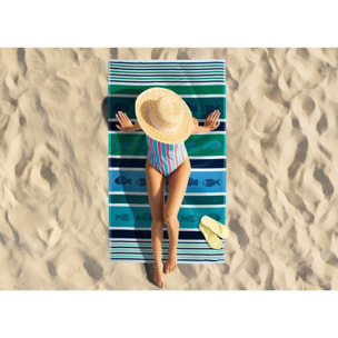 Telo Mare Spugna Jacquard Spiaggia Disegno Marsa Alam