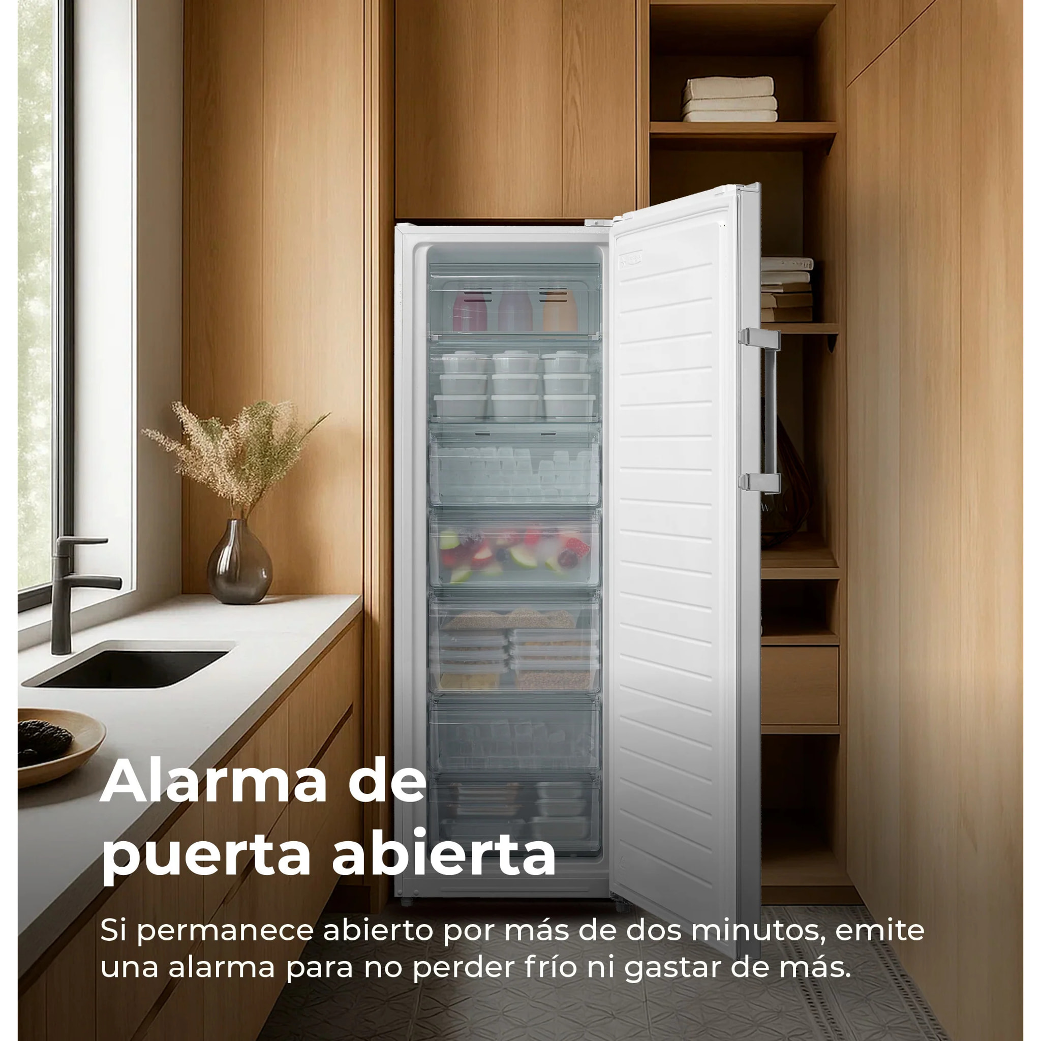 Congelador Vertical EVVO ICE 238L - Clase Energética E, Super Congelación y Bajo Consumo