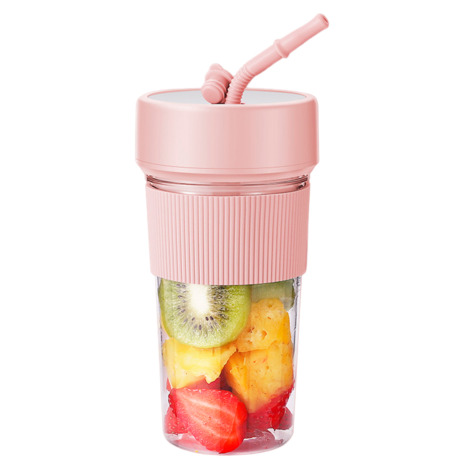 Frullatore portatile multifunzione K1 da 350 ml con 6 lame in acciaio, sicurezza a doppio clic e batteria ricaricabile.