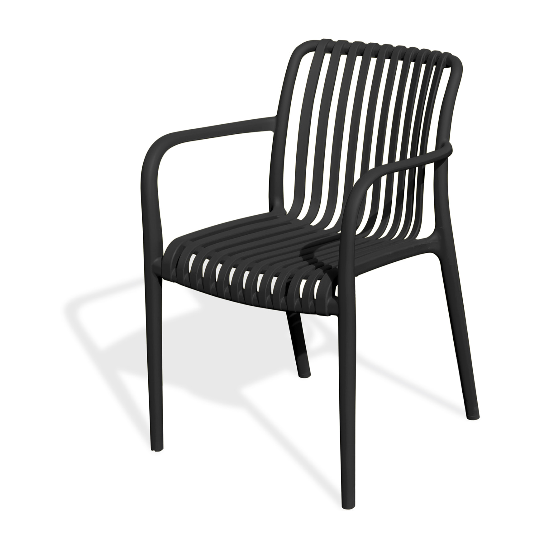 TIAGO - Fauteuil de jardin empilable en Polypropylène noir