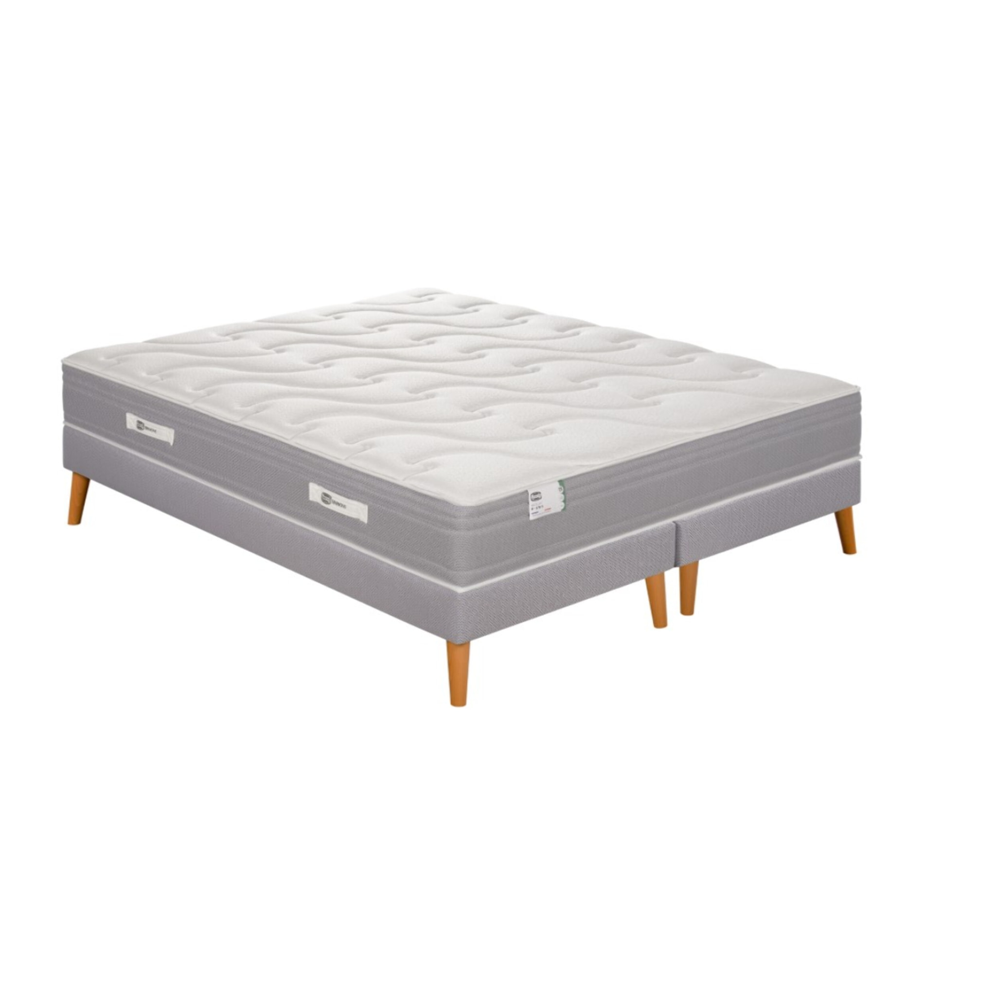 Ensemble LE PUISSANT, matelas H25 ressorts ensachés, mi-ferme, 2 sommiers