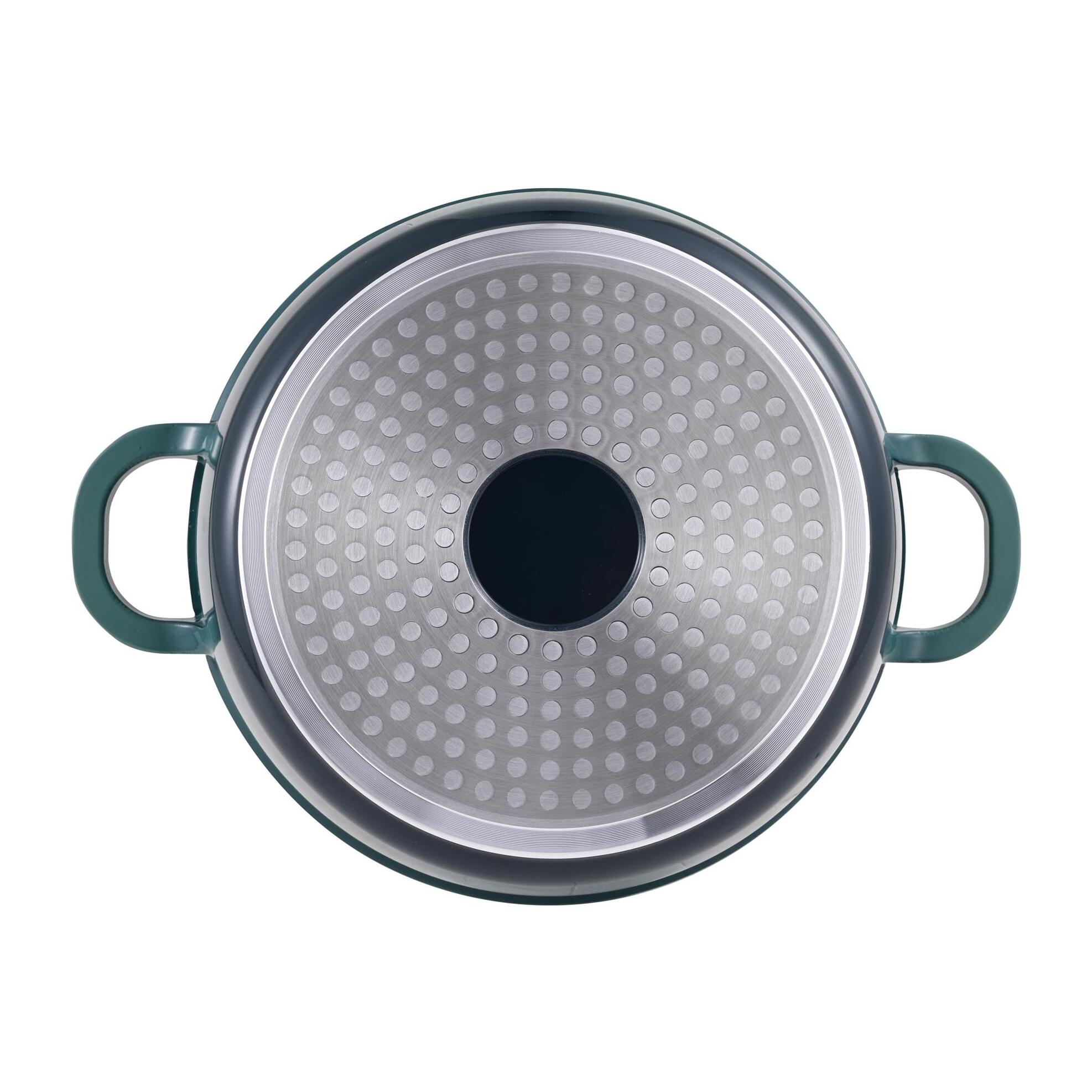 cacerola con tapa en aluminio fundido color verde