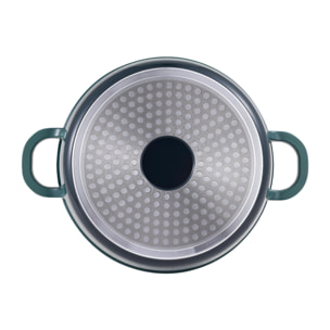 cacerola con tapa en aluminio fundido color verde