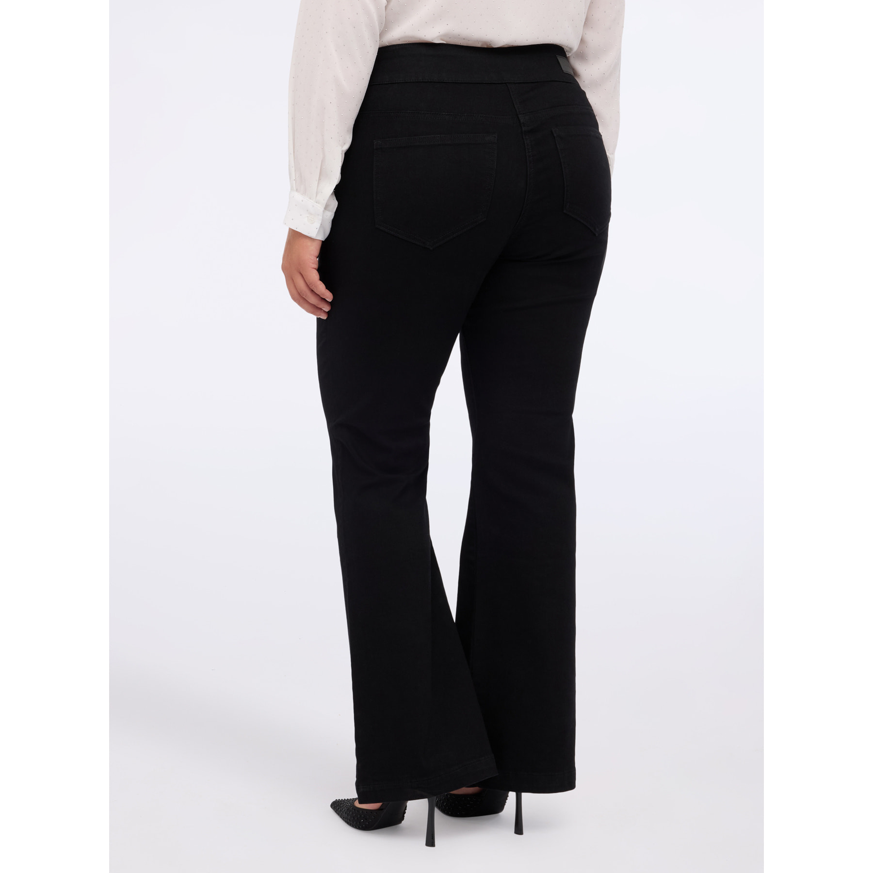 Fiorella Rubino - Jeans acampanados con botones decorativos - Negro