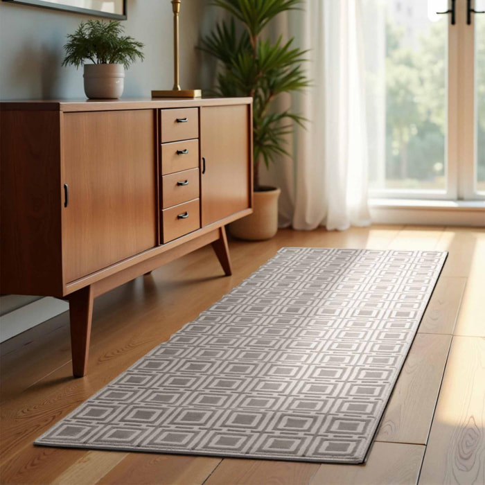 Tapis salon motif géométrique, design graphique et original, confort