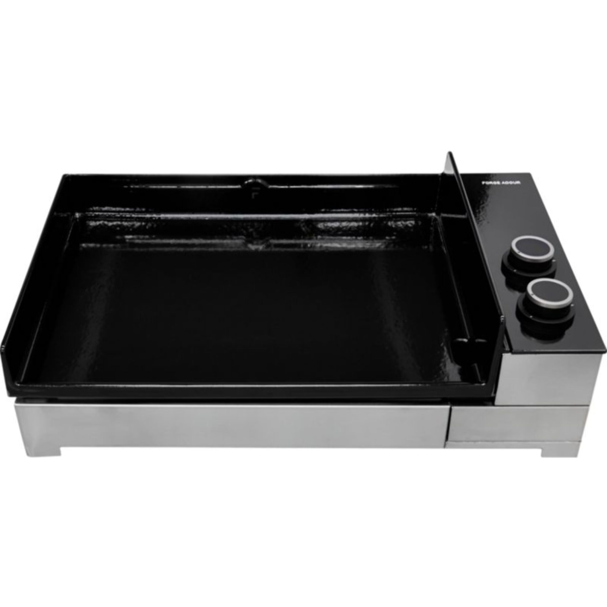 Plancha gaz FORGE ADOUR Premium 60 Inox 2brûleurs à poser, 58.5x40.5 cm