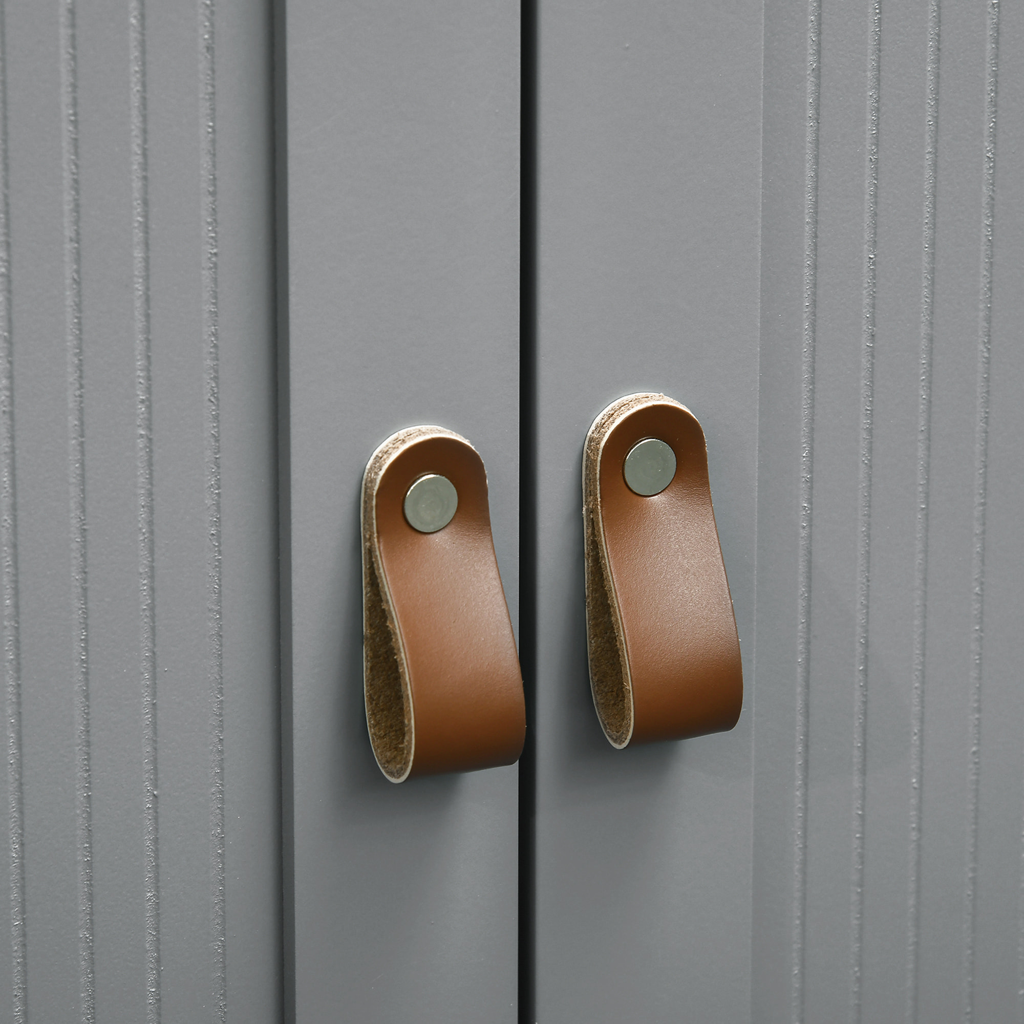 Meuble salle de bain sur pied - meuble sous-vasque - 2 portes, étagère - MDF panneaux aspect bois clair gris