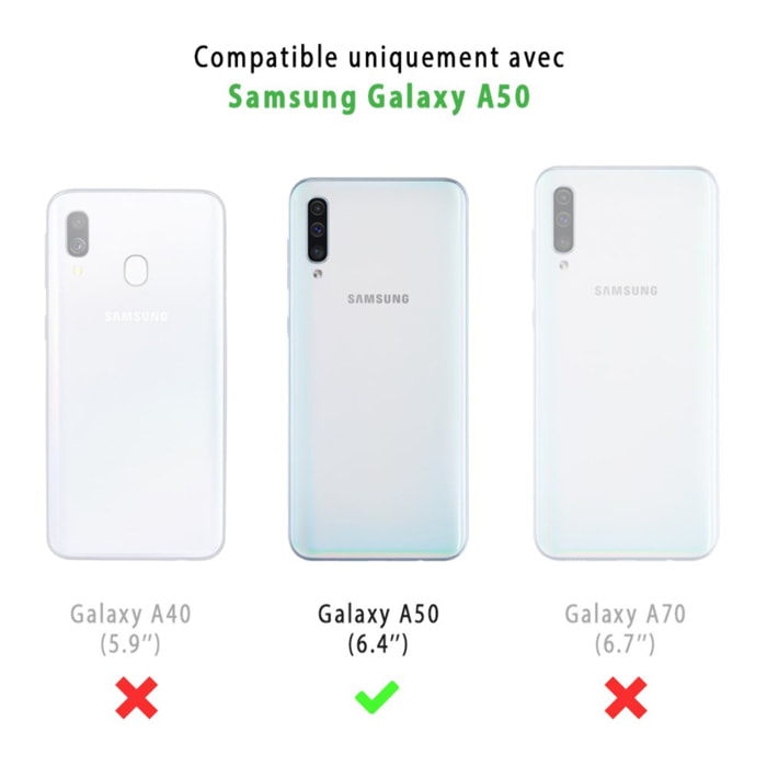 Coque Samsung Galaxy A50 Anti-Chocs avec Bords Renforcés en silicone Transparente